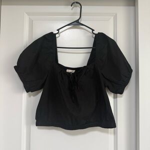Universal Thread Puff Sleeve Cropped Top Cotton
